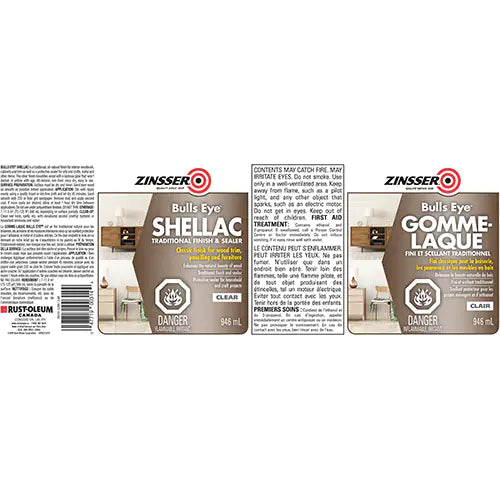 Zinsser® Bulls Eye® Clear Shellac Sealer 946 ml - Z00314