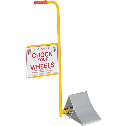 Wheel Chock with Handle & Sign - EALUM-7-HS