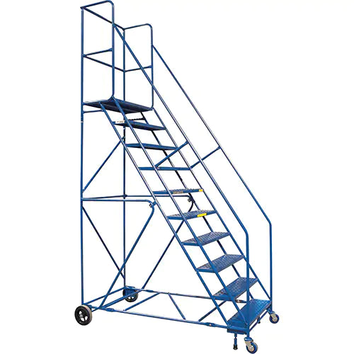Rolling Step Ladder with Locking Step and Spring-Loaded Front Casters 30" W x 8" D - MA623