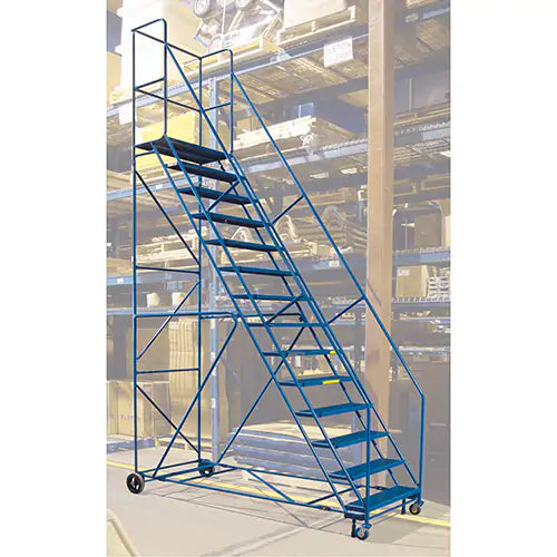 Rolling Step Ladder with Locking Step and Spring-Loaded Front Casters - MA625