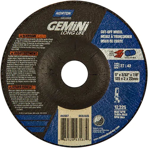 Gemini® Rightcut™ Depressed Center Wheel 7/8" - 66252843587