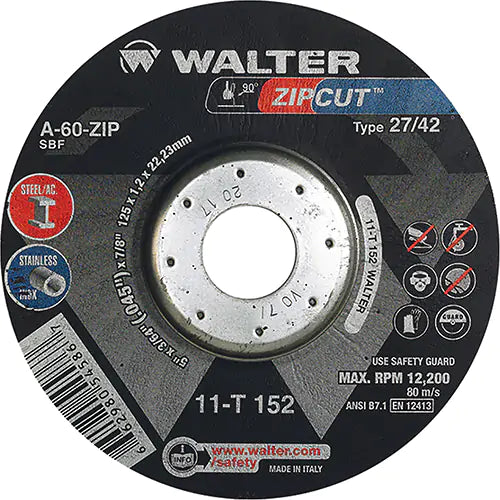 Zipcut™ Right Angle Grinder Reinforced Cut-Off Wheels 7/8" - 11T152