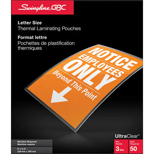 Swingline™ GBC® UltraClear™ Laminating Letter Pouches - 3381604131