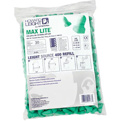 Howard Leight™ Maximum Lite Single-Use Earplugs One-Size - LPF-LS4-REFILL