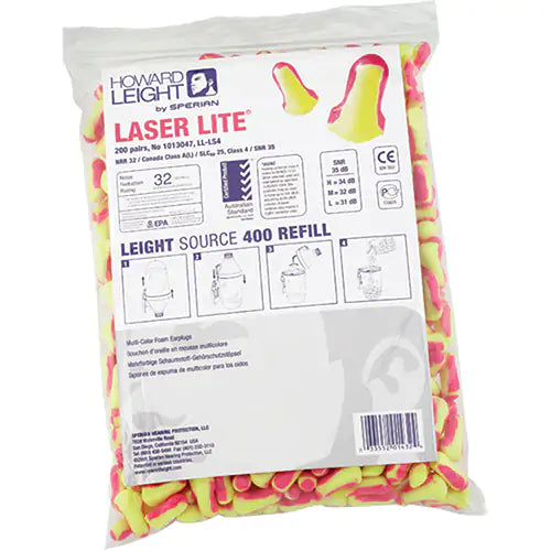 Howard Leight™ Laser Lite® Single-Use Earplugs One-Size - LL-LS4-REFILL