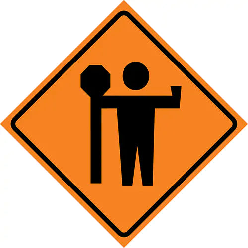 Flagman Roll-Up Sign Traffic Sign - 07-800-3051-L