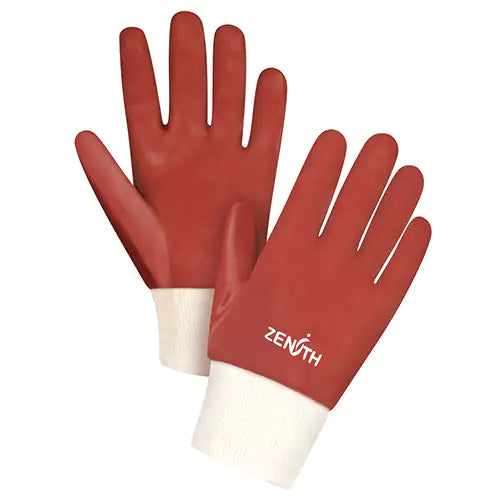 Red Smooth-Finish Chemical-Resistant Gloves Large/9 - SEE806