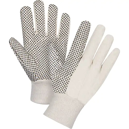 Cotton Canvas Dotted Palm Gloves Large - SEE948