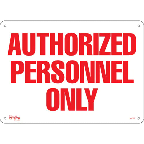 "Authorized Personnel Only" Sign - SGL363