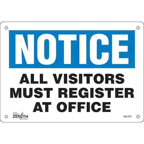 "All Visitors Must Register" Sign - SGL379