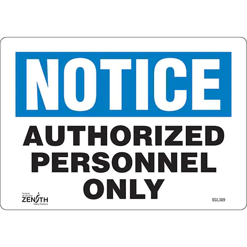 "Authorized Personnel Only" Sign - SGL389