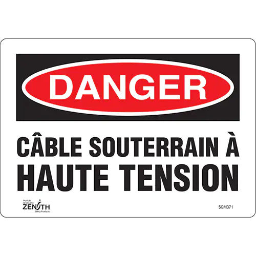 "Câble Souterrain À Haute Tension" Sign - SGM371