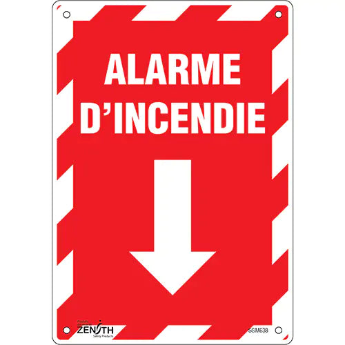 "Alarme D'Incendie" Arrow Sign - SGM638