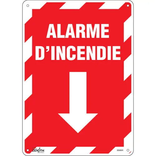 "Alarme D'Incendie" Arrow Sign - SGM641