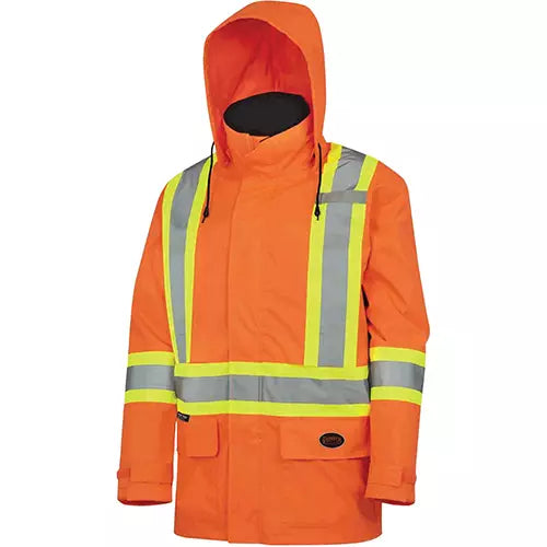 150D Lightweight Waterproof Safety Jacket with Detachable Hood Medium - V1090150-M