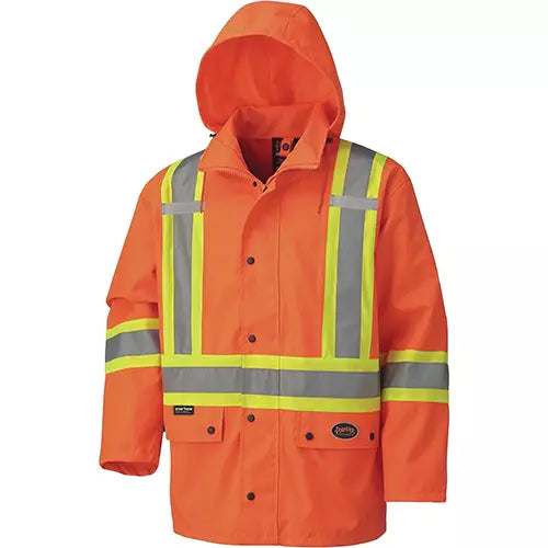 450D Waterproof Safety Jacket with Detachable Hood 2X-Large - V1110250-2XL