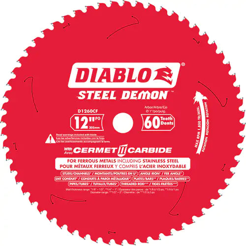 Steel Demon™ Cermet II Circular Saw Blade 1" - D1260CF
