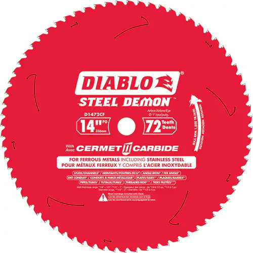 Steel Demon™ Cermet II Circular Saw Blade 1" - D1472CF