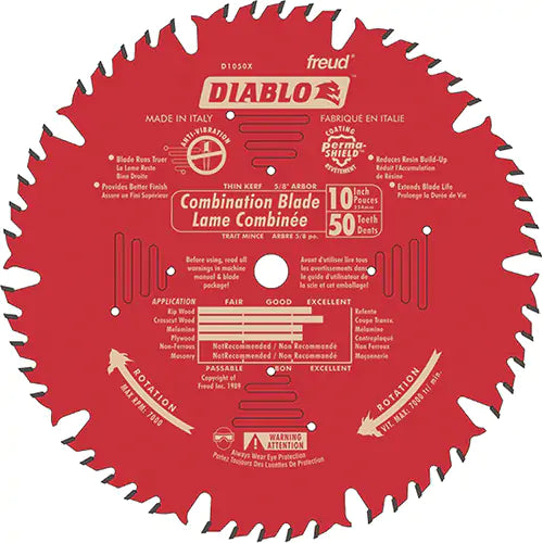 Contractor Saw Blades - Combination Saw Blades 5/8" - D1050X