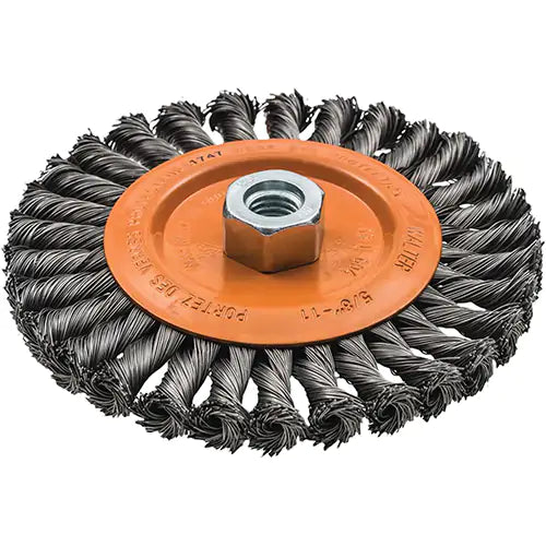 Wide Knotted Wire Wheel Brush 5/8"-11 - 13L604
