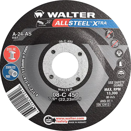 Allsteel Xtra™ Depressed Centre Grinding Wheel 7/8" - 08C450