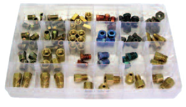 FMSI 0014 Item No. 0014, Brake Line Tube Nuts & Adapter Assortment - 91 pcs