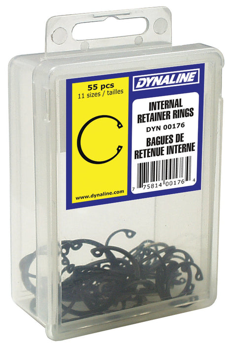 Dynaline 00176 Internal Retainer Ring Dynakit, 11 Sizes / 55 Pieces