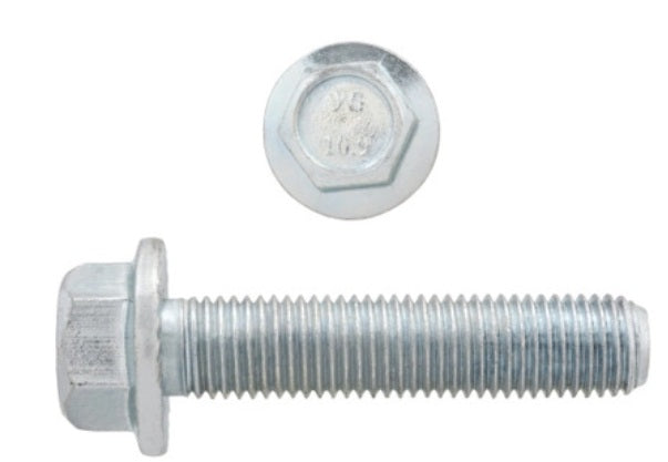 H. Paulin (680) 009-120 Paulin M8-1.25 x 30mm Metric Hex Flange Bolts Zinc Class 10.9 Coarse Thread PT 2 Pcs