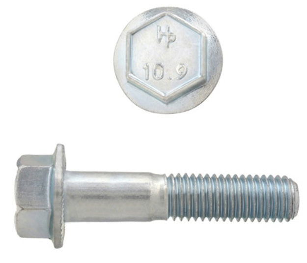 H. Paulin (680) 009-121 Paulin M8-1.25 x 40mm Metric Hex Flange Bolts Zinc Class 10.9 Coarse Thread PT 2 Pcs