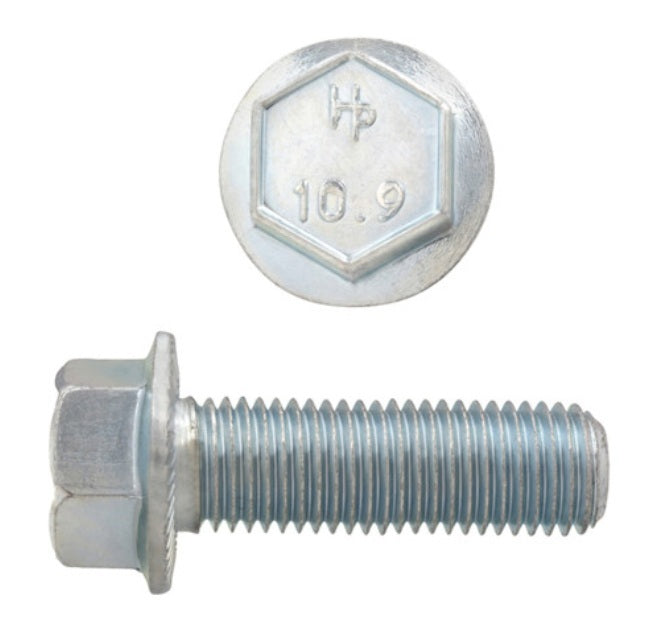 H. Paulin (680) 009-124 Paulin M10-1.25 x 30mm Metric Hex Flange Bolts Zinc Class 10.9 Fine Thread FT 2 Pcs