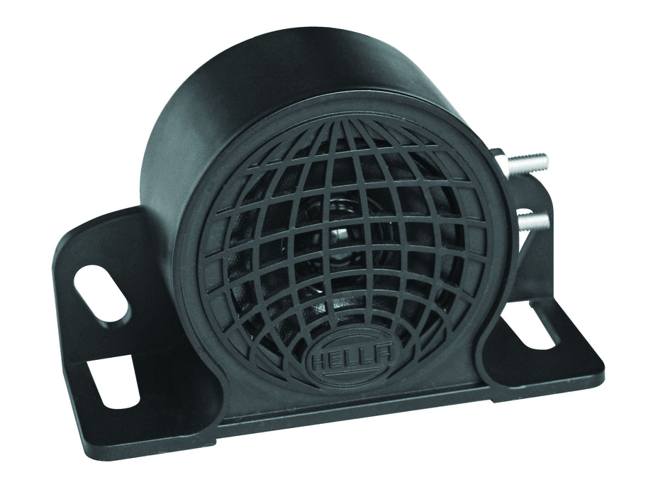 Hella 009148141 Hella Back-up Alarm BM10 - 110dB(A) - Loud Tone - ECE - Housing Colour: Black - Bolted - Plug: Screw Contact - Quantity: 1