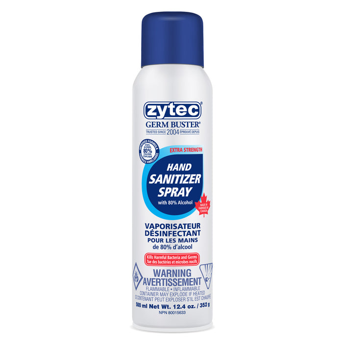 Empack 01346 Zytec Germ Buster Extra Strength Sanitizer Spray, 80% Alcohol, 500 ml/352g