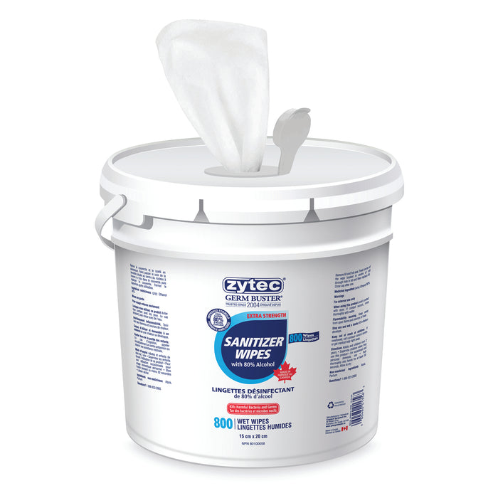 Empack 01356 Zytec Germ Buster Sanitizer Wipes, 80% Alcohol, 800 Wipes