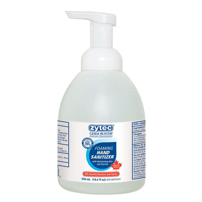 Empack 01404 Zytec Germ Buster Foaming Hand Sanitizer, 70% Alcohol, 550 ml pump