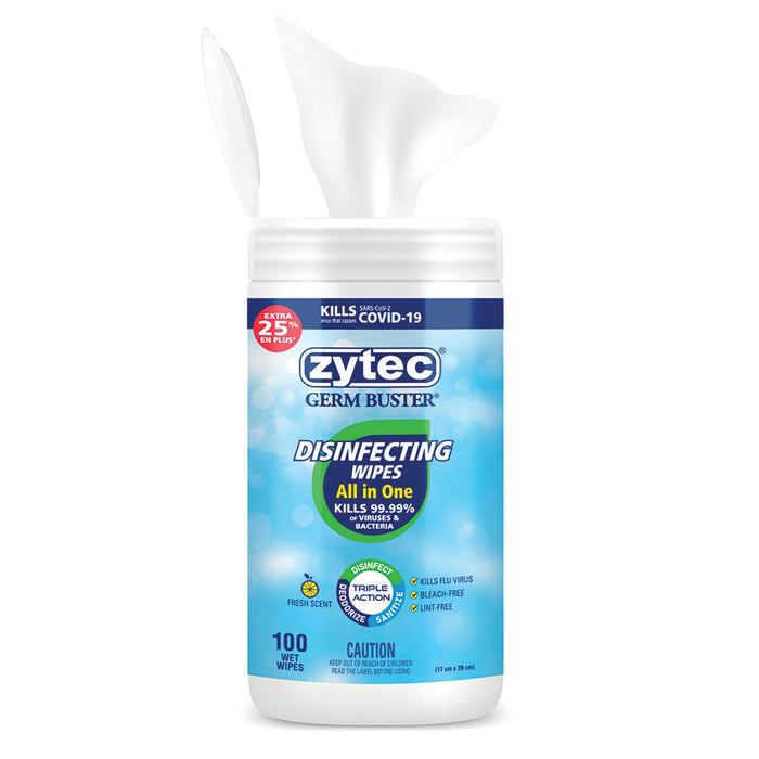 Empack 01861 Zytec germ Buster Disinfecting Wipes – All in One – 100 Wipes