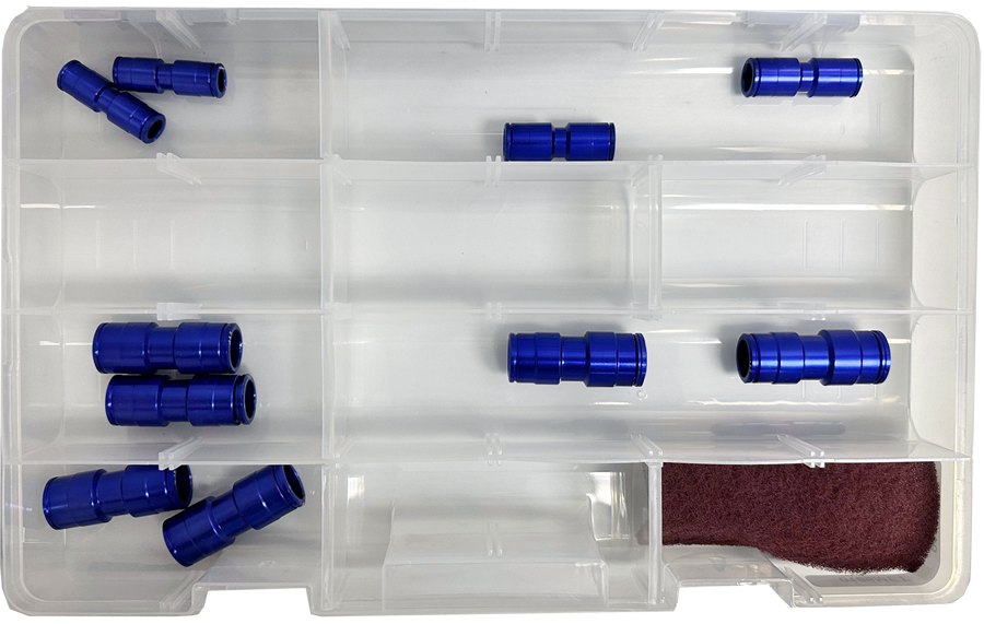 FMSI 0186MET Item No. 0186MET, Metric KOOL-AIR Kwik-Connect Aluminum Tube Joiner Assortment (11pcs)
