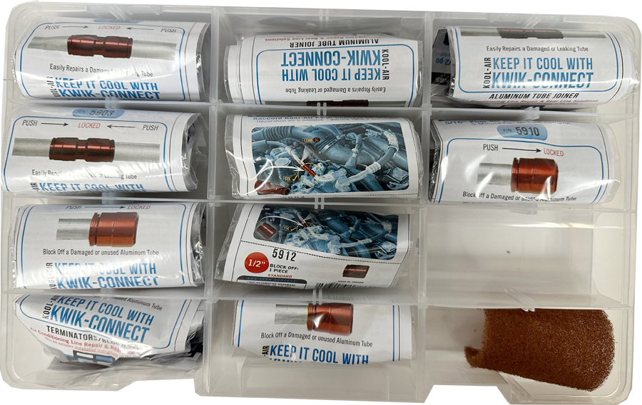 FMSI 0189 Standard KOOL-AIR Kwik-Connect Aluminum Tube Joiner and Block Off Caps Assortment