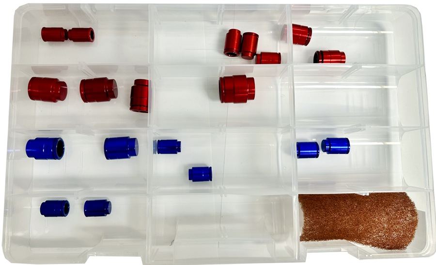 FMSI 0191 Item No. 0191, Metric/Standard KOOL-AIR Kwik-Connect Aluminum Block Off Cap Assortment (20 pieces)