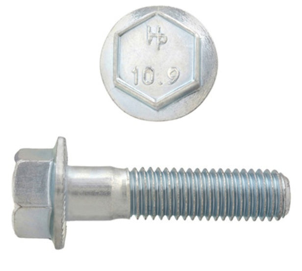 H. Paulin (680) 024-805 Paulin M6-1.00 x 25mm Metric Hex Flange Bolts Zinc Class 10.9 Coarse Thread PT 6 Pcs