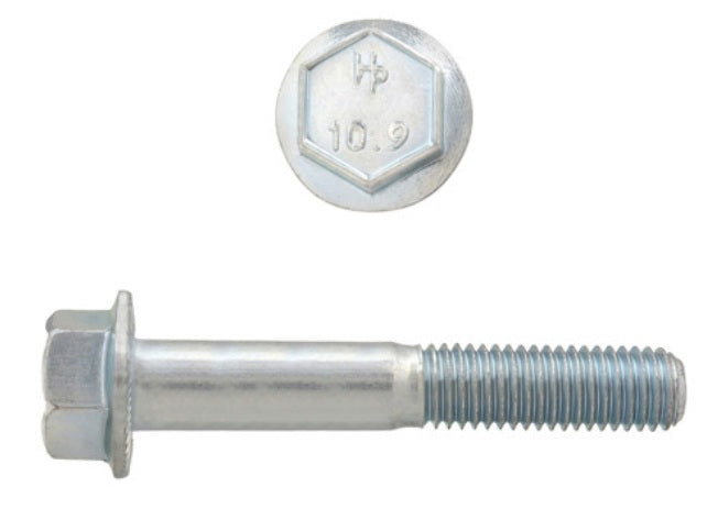 H. Paulin (680) 024-808 Paulin M6-1.00 x 40mm Metric Hex Flange Bolts Zinc Class 10.9 Coarse Thread PT 5 Pcs