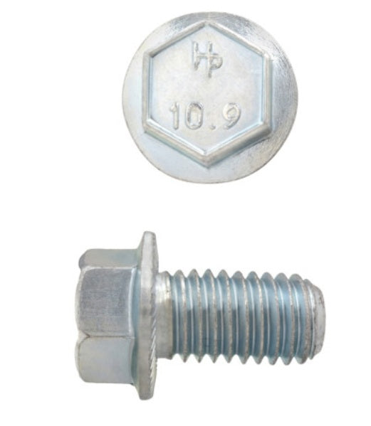 H. Paulin (680) 024-812 Paulin M8-1.25 x 12mm Metric Hex Flange Bolts Zinc Class 10.9 Coarse Thread FT 5 Pcs