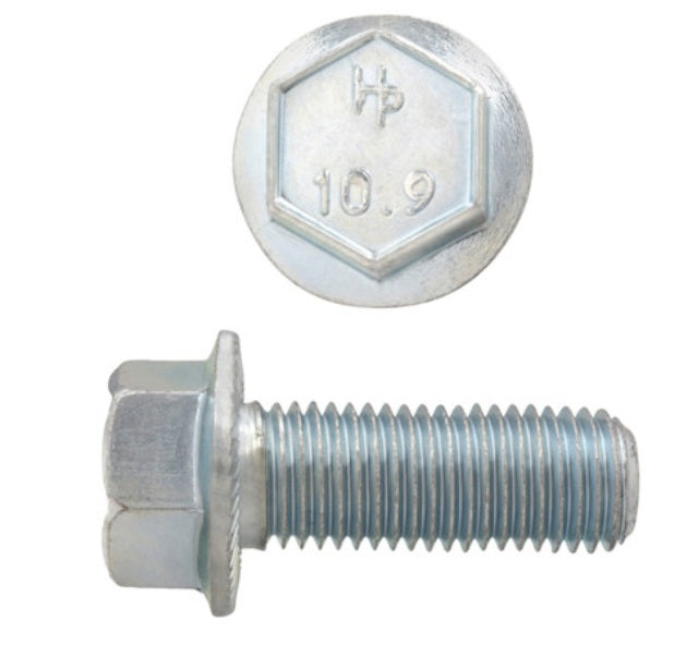 H. Paulin (680) 024-832 Paulin M10-1.25 x 25mm Metric Hex Flange Bolts Zinc Class 10.9 Fine Thread FT 2 Pcs