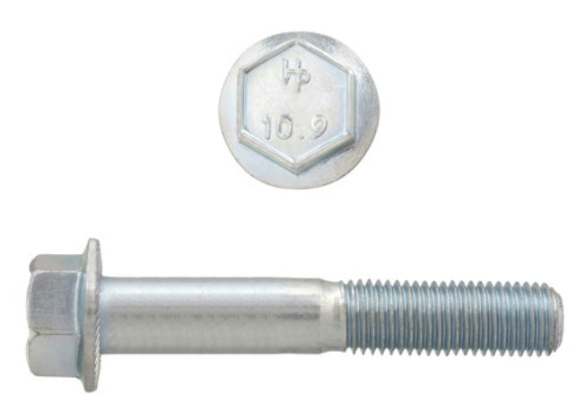 H. Paulin (680) 024-839 Paulin M10-1.25 x 60mm Metric Hex Flange Bolts Zinc Class 10.9 Fine Thread PT 2 Pcs