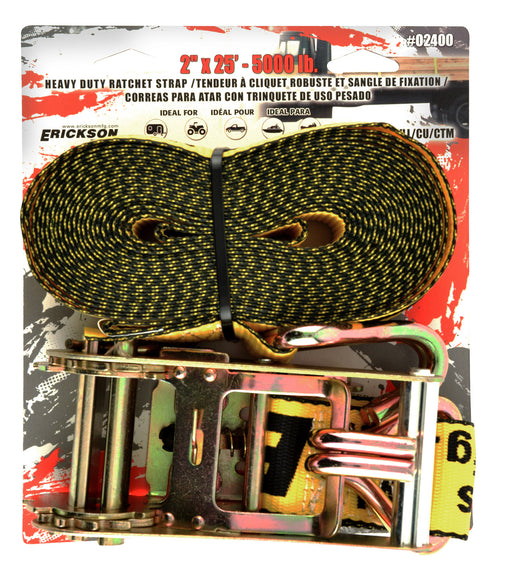 Erickson 02400 2"x 25' 5000 lb Ratchet Strap Yellow