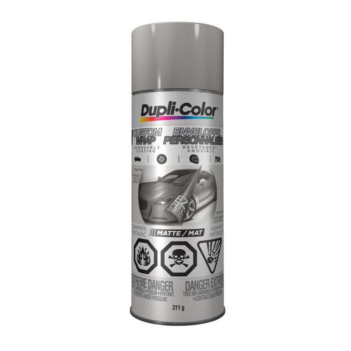 Sherwin Williams (435) CCWRC797 Dupli-Color Custom Wrap Removable Coating, Matte, Graphite Metal, 396 g