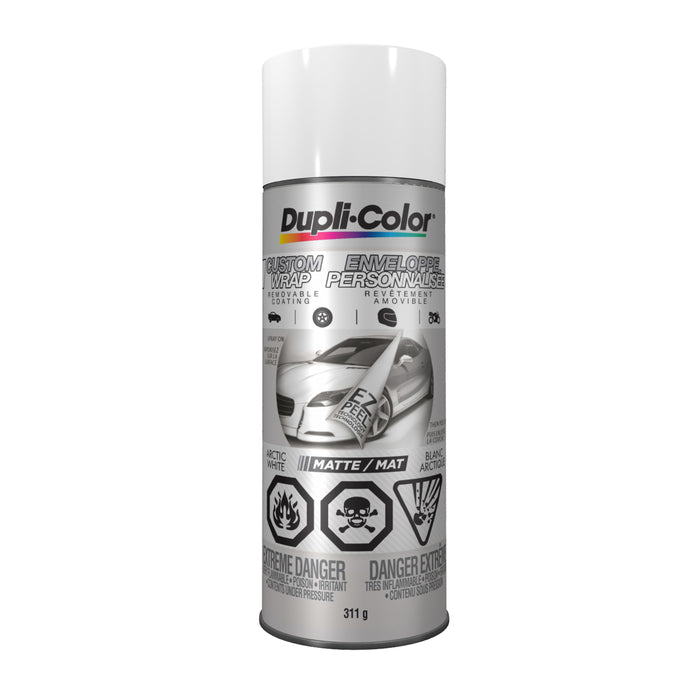 Sherwin Williams CCWRC798 Dupli-Color Custom Wrap Removable Coating, Matte, Arctic White, 396 g