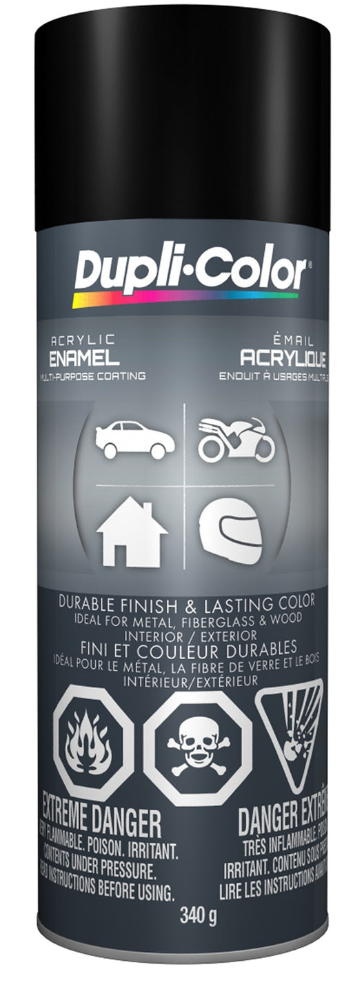 Sherwin Williams CDA1603 Dupli-Color Acrylic Enamel, Semi-Gloss, Black, 340 g