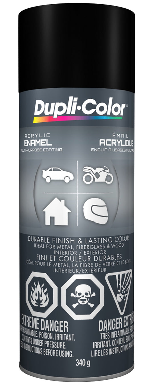 Sherwin Williams CDA1605 Dupli-Color Acrylic Enamel, Flat, Black, 340 g