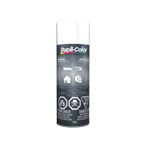 Sherwin Williams CDA1672 Dupli-Color Acrylic Enamel, Flat, White, 340 g