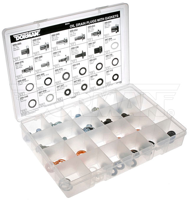 Dorman 030-548 Oil Drain Plug Tech Tray - 11-Oil Drain Plugs; 13-Drain Plug Gaskets